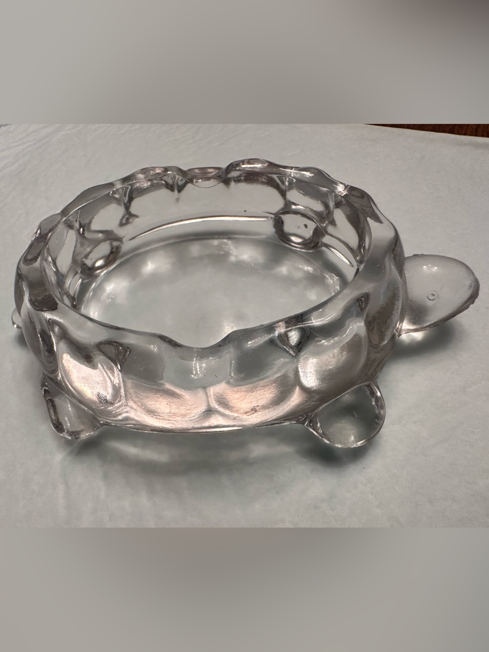 Vintage Westmoreland Clear Glass Turtle Ashtray/Trinket Dish